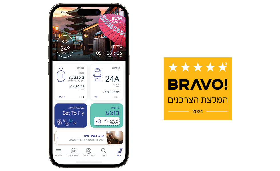 כתבת אפליקציית אל על במתחם BRAVO באתר ynet